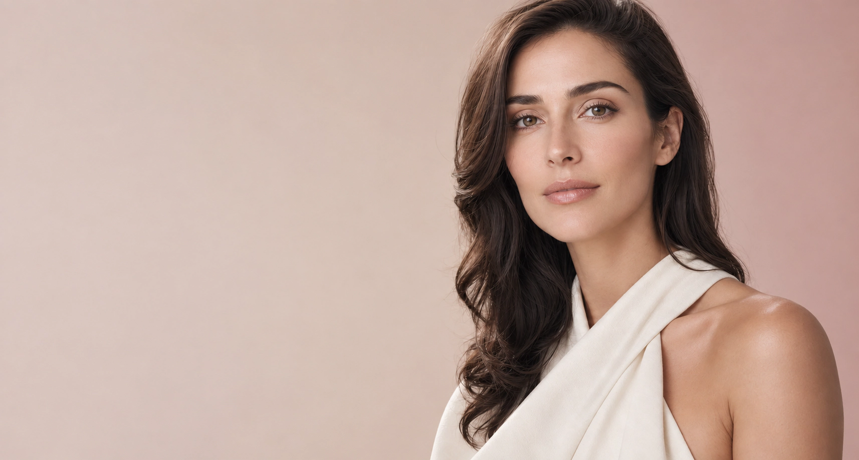 Confident woman with natural, healthy-looking skin